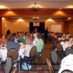 Enjoying Bill Loving's address during Saturday lunch.